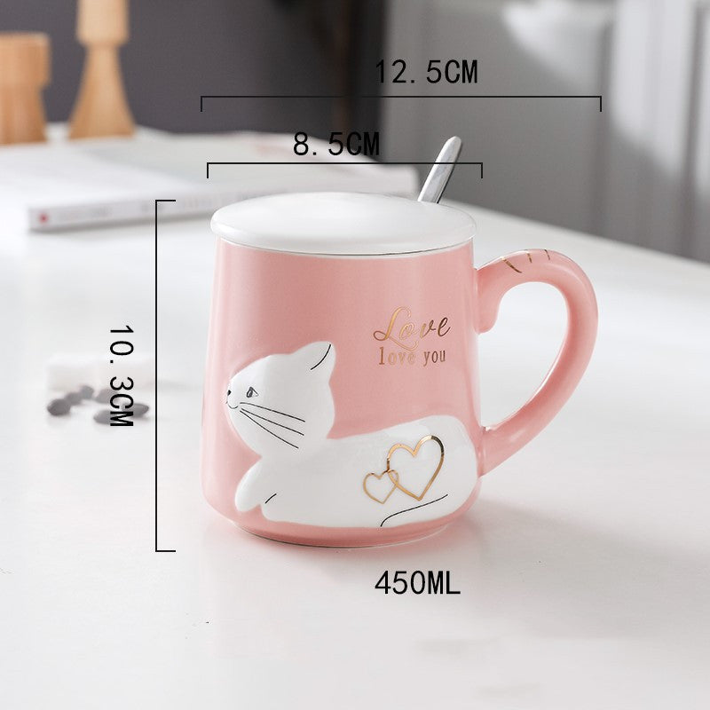 Three-Dimensional Cat Ceramic Mug