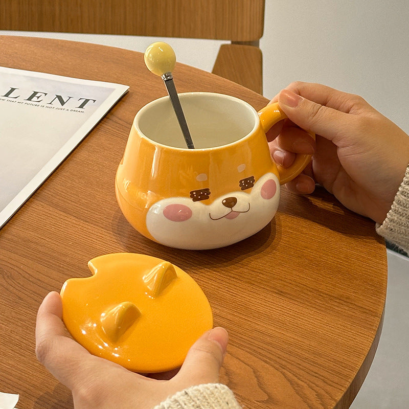 Shiba Inu Ceramic Cup With Cover