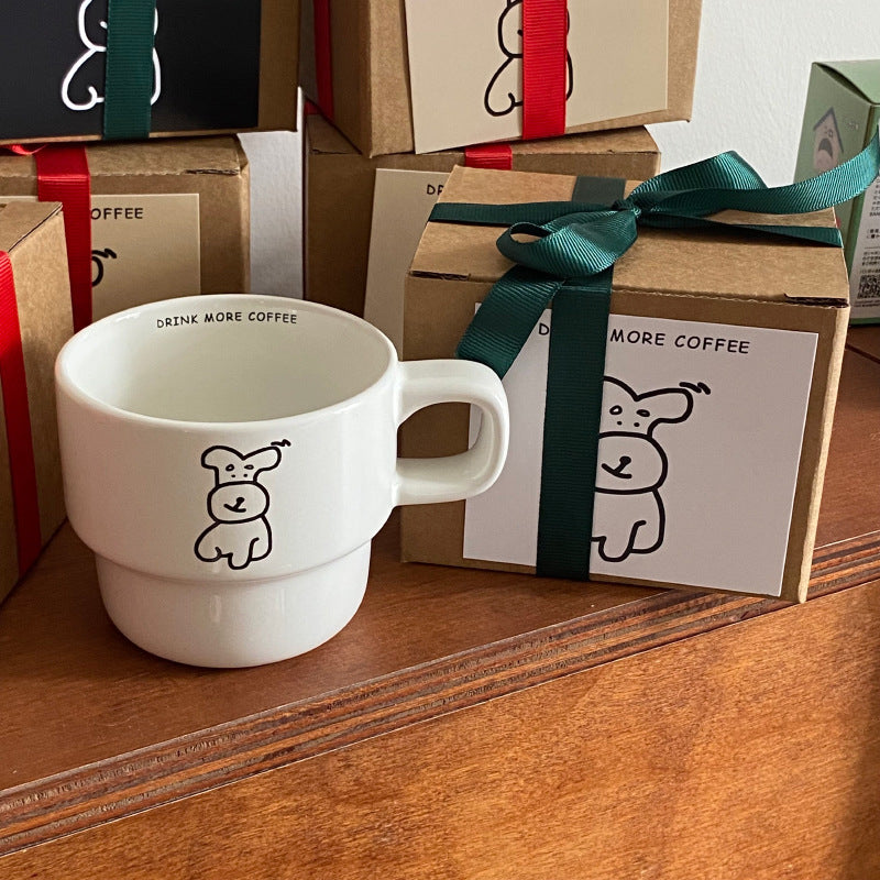 Cute Niche Cartoon Puppy Coffee Cup