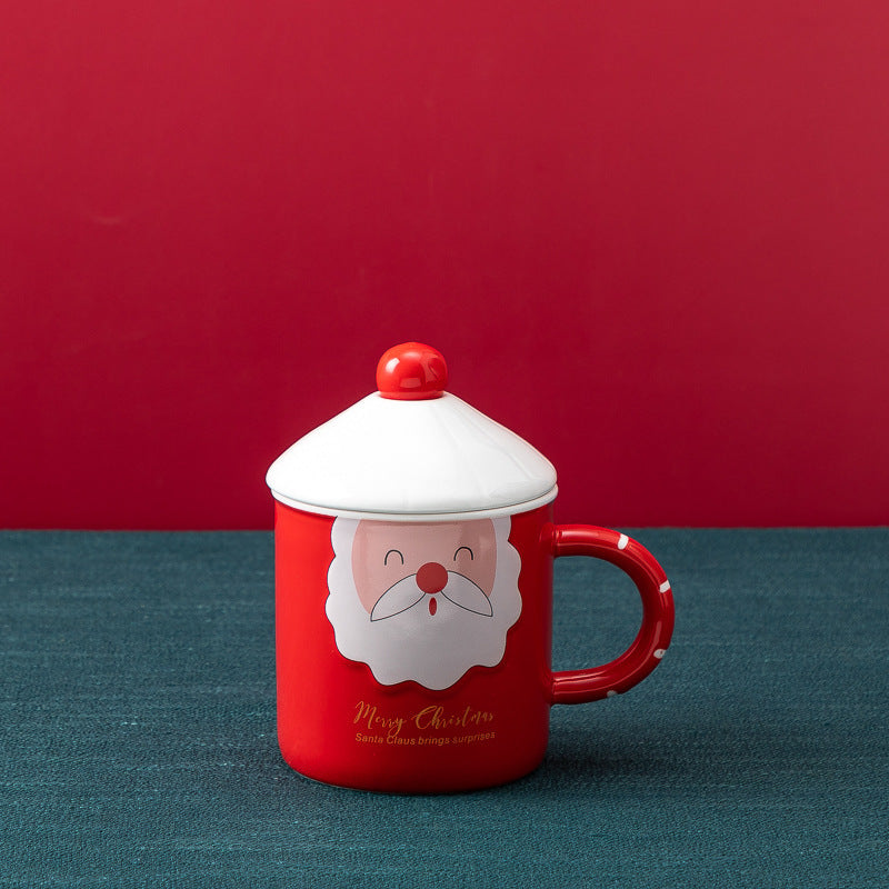 Christmas Mug With Lid Spoon Ceramic Mug