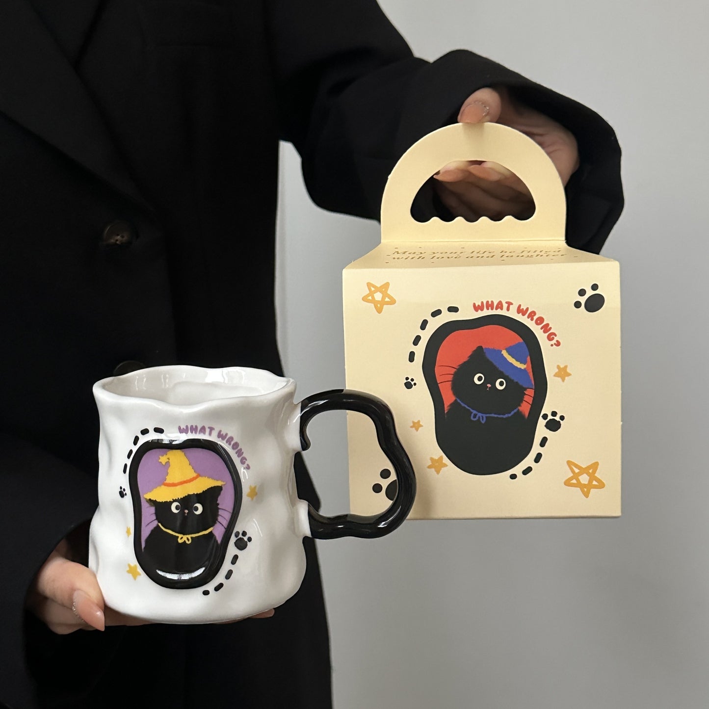 Ceramic Hand High Sense Cat Mug