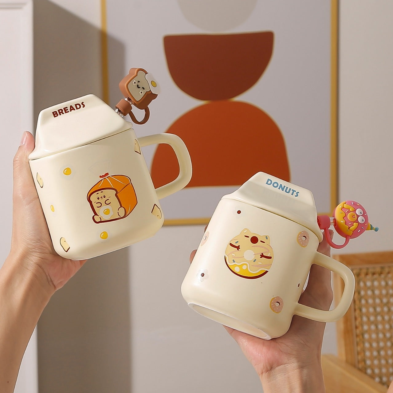 Ceramic Cartoon Donut Mug