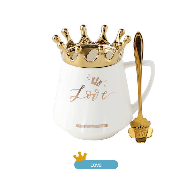 Ceramic Queen Mug with Lid Scoop