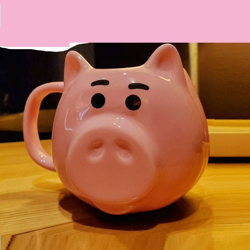 Cute Pig Ceramic Mug With Spoon