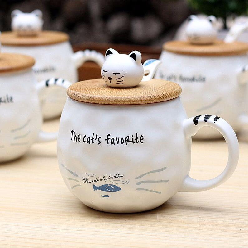 Small Cartoon Ceramic Japanese Cat Mug