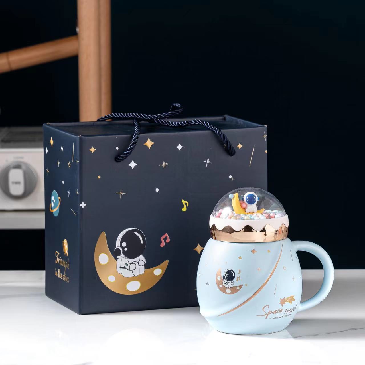 Cartoon Astronaut Planet Mug