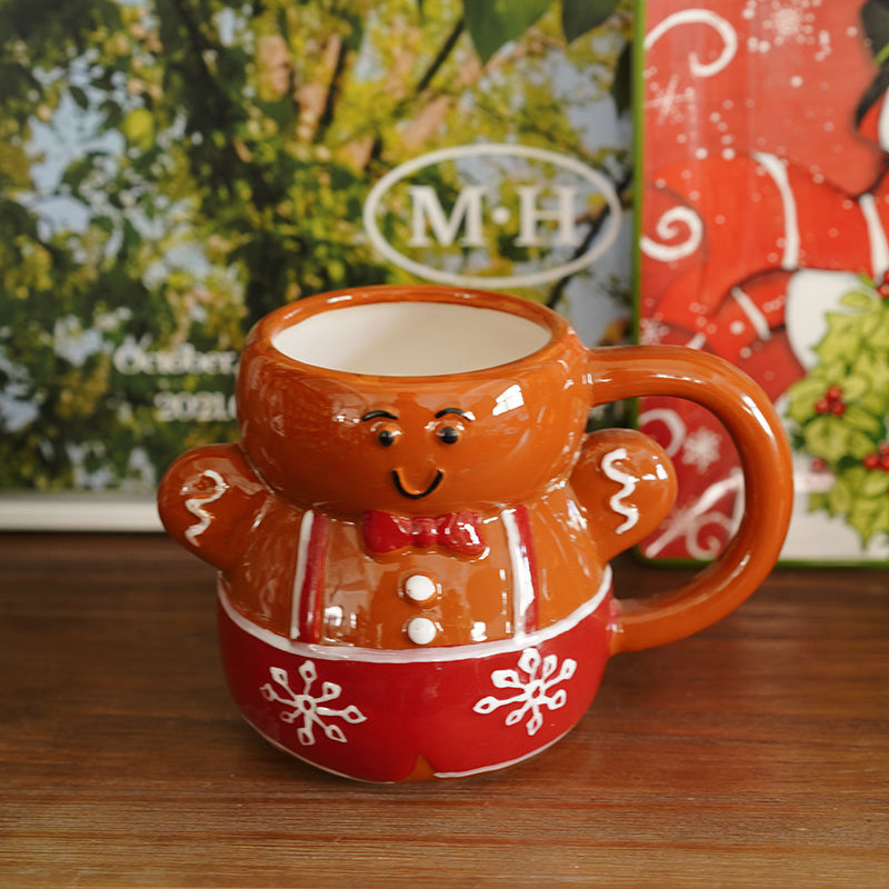 Hand-painted Gingerbread Man Christmas Table Coffee Mug