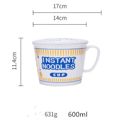 Household ceramic cup and bowl with lid