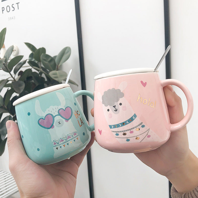 Alpaca Potbelly Ceramic Cup