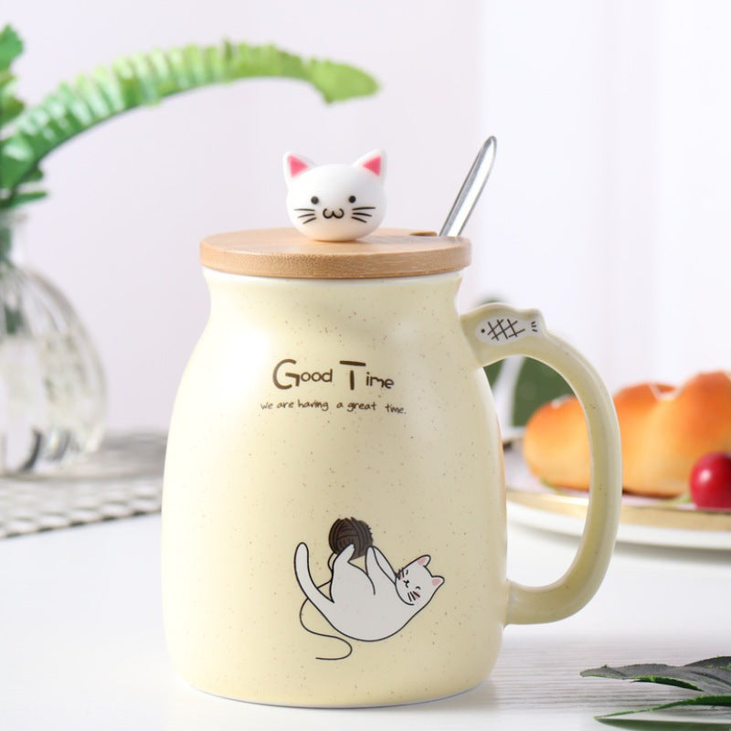 Cute Cartoon Ceramic Cat Mug