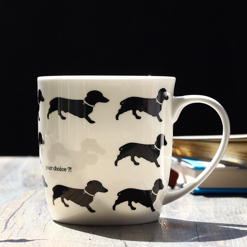 Dog Mug With Lid Ceramic Coffee Cup