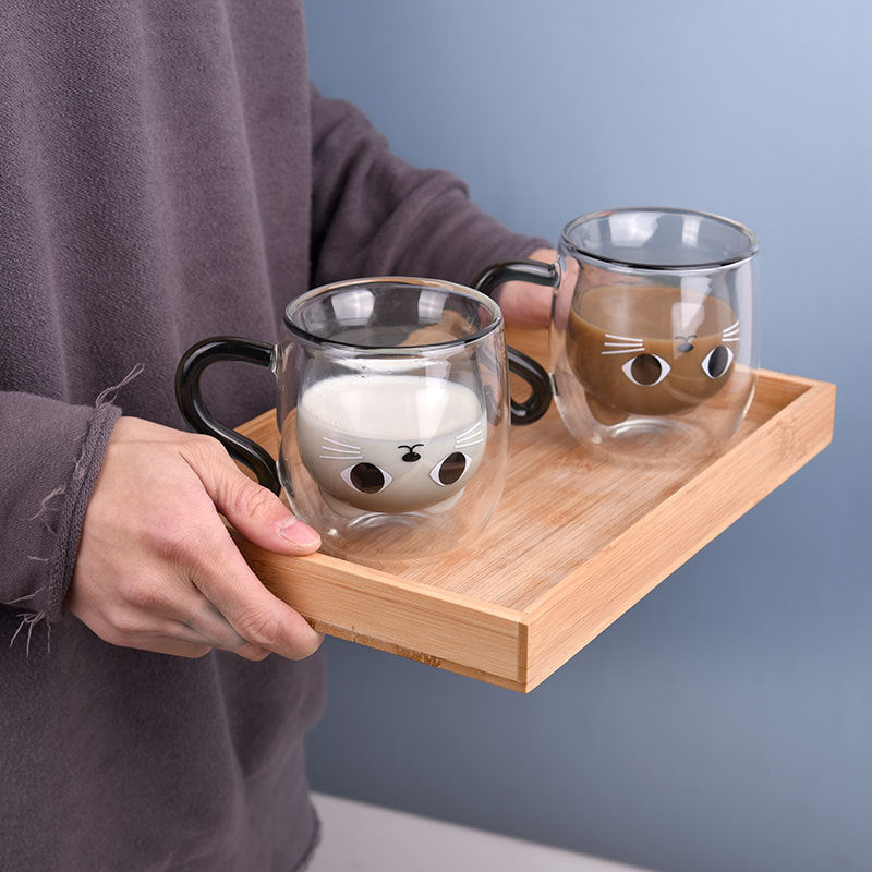 Borosilicate Glass Paw Cat Cup