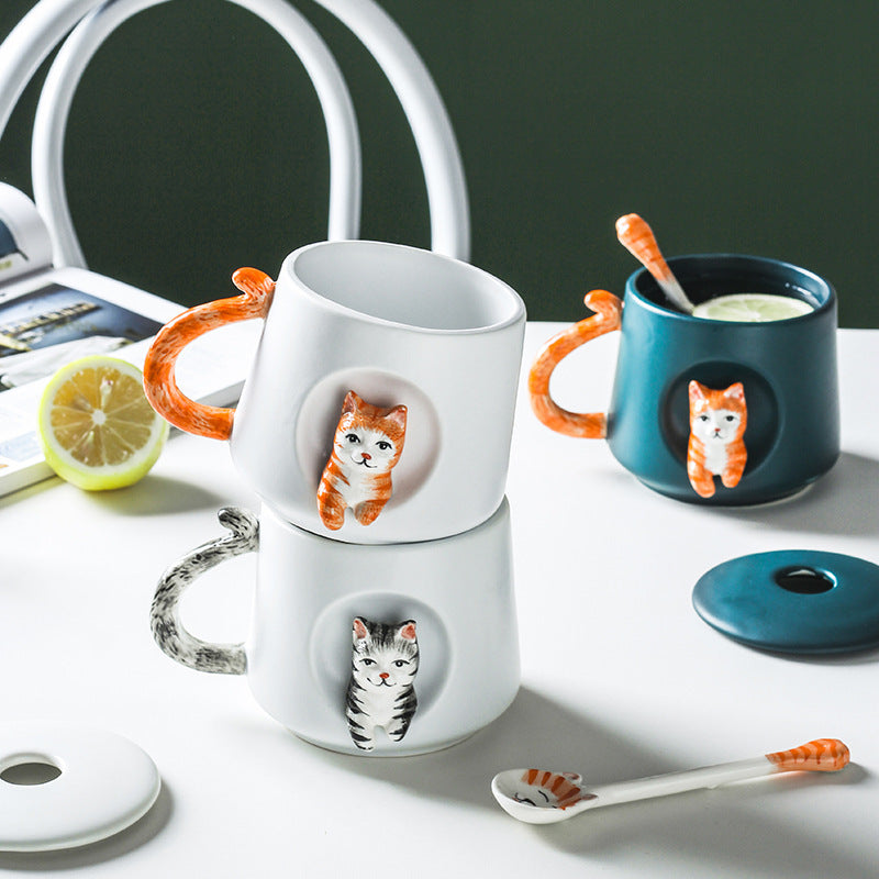 Cat Cartoon Ceramic Mug Gift Idea