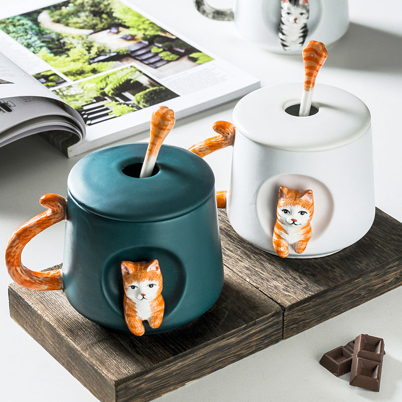 Cat Cartoon Ceramic Mug Gift Idea