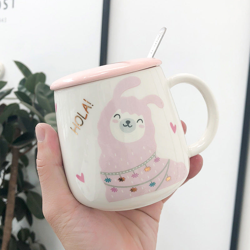 Alpaca Potbelly Ceramic Cup