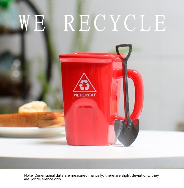 Square Trash Can Ceramic Mug