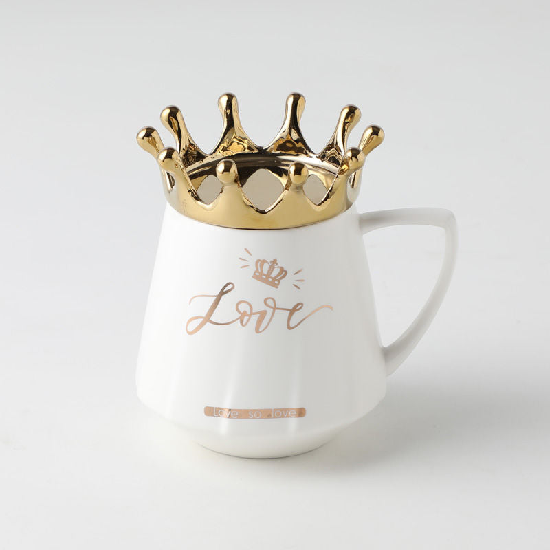 Ceramic Queen Mug with Lid Scoop