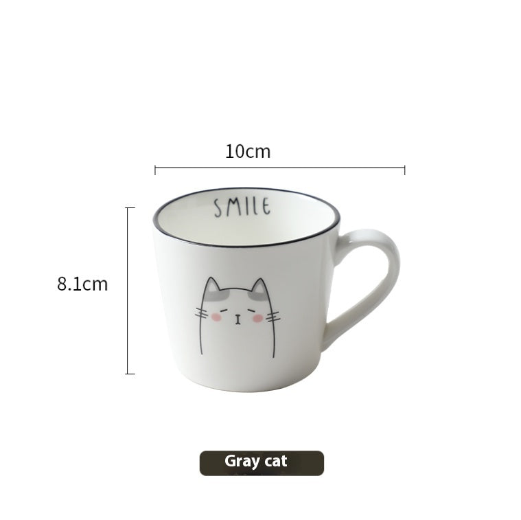 Coffee Cup Cartoon Cat Pattern