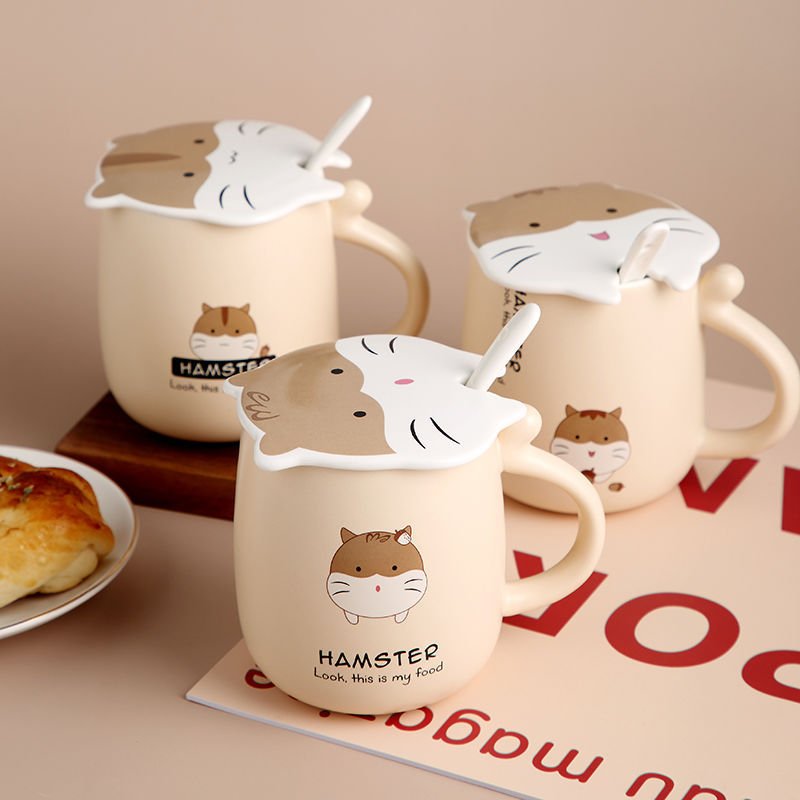 Cute Cartoon Hamster Ceramic Cup
