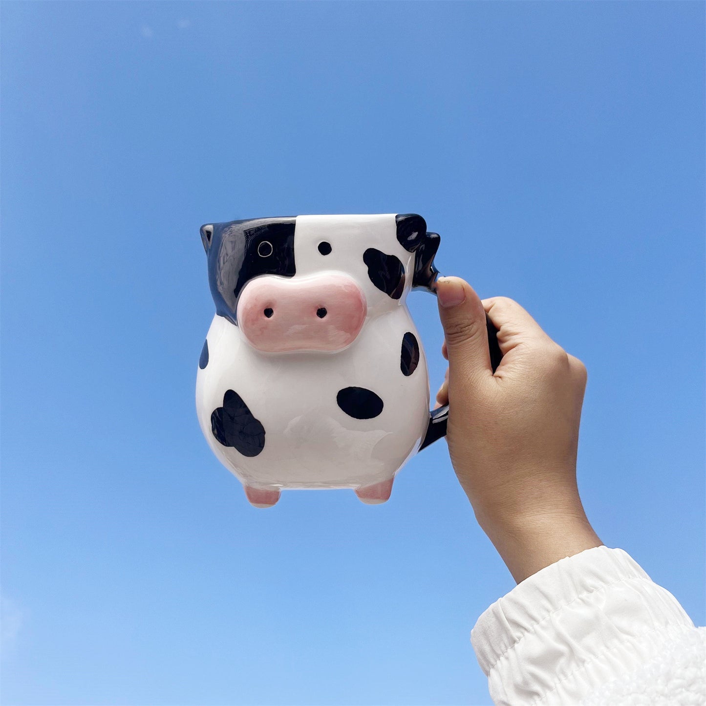 Cow-Shaped Ceramic Mug