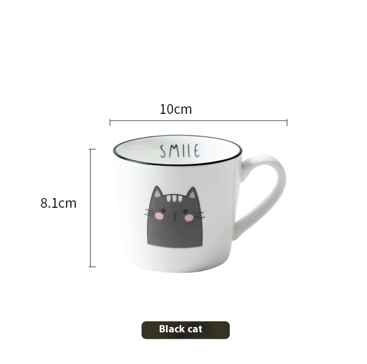 Coffee Cup Cartoon Cat Pattern