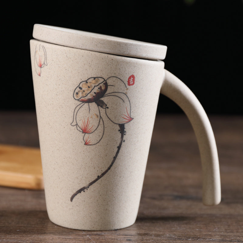 Creative Ceramic Mug Nostalgic Flowers