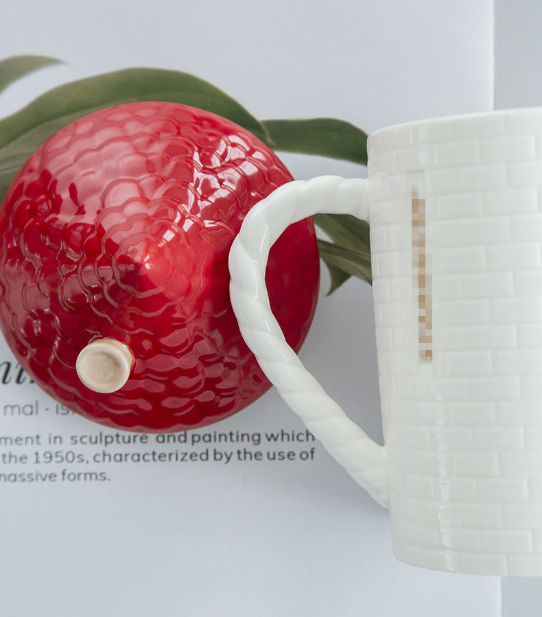 Gingerbread Man Red House Mug Coffee Cup With Lid