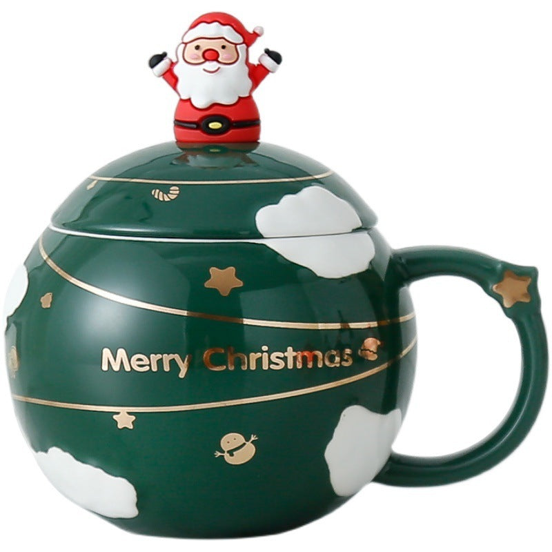 Christmas Gift Ceramic Cup With Cover