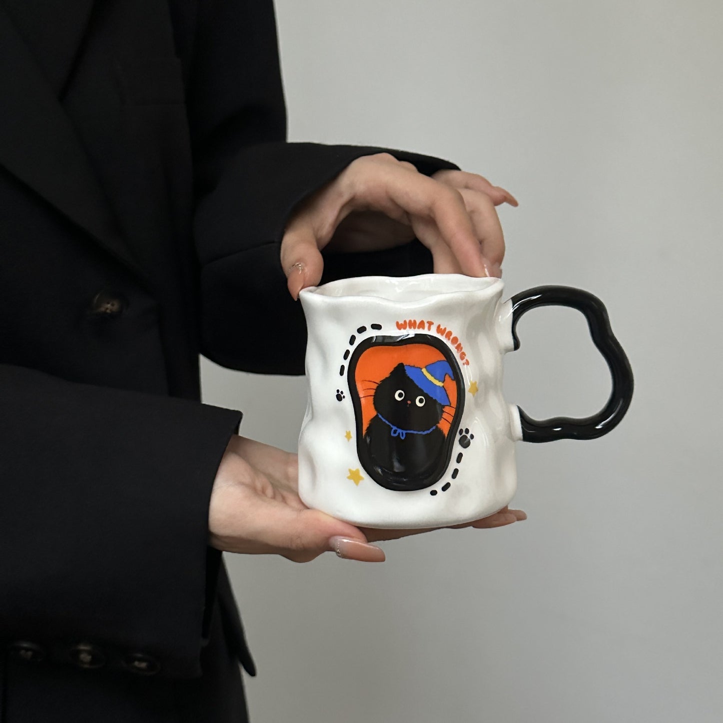 Ceramic Hand High Sense Cat Mug