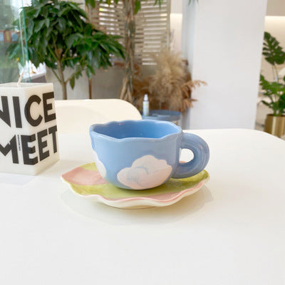 Creative Flower Ceramic Hand Coffee Cup Set