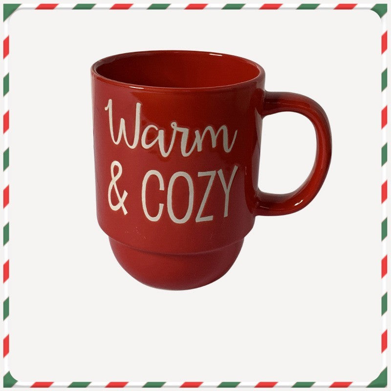 Cute Cartoon Snowman Santa Claus Ceramic Cup Christmas Mug