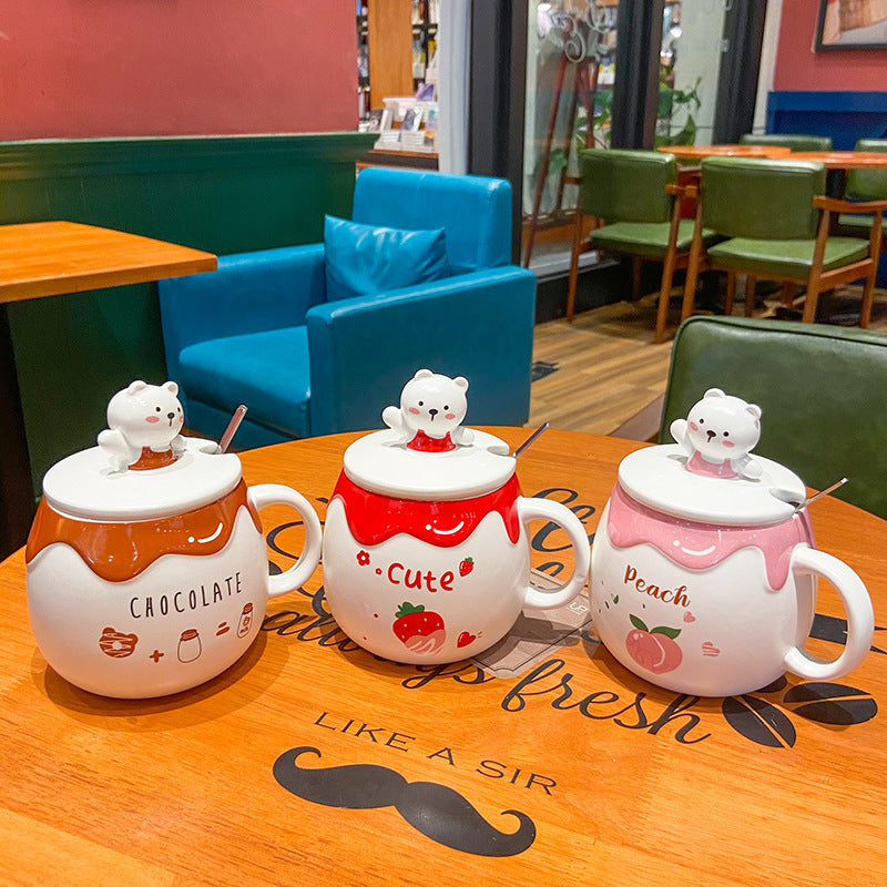 Cute Cartoon Ceramic White Bear Mug