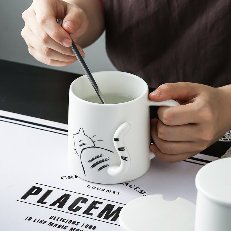 Cat Tail Ceramic Mug