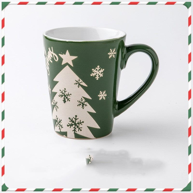 Cute Cartoon Snowman Santa Claus Ceramic Cup Christmas Mug