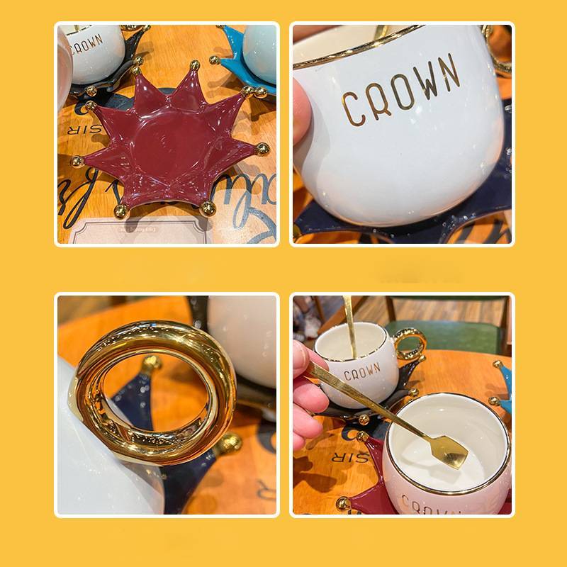 Queen Crown Coffee Cup And Saucer Set