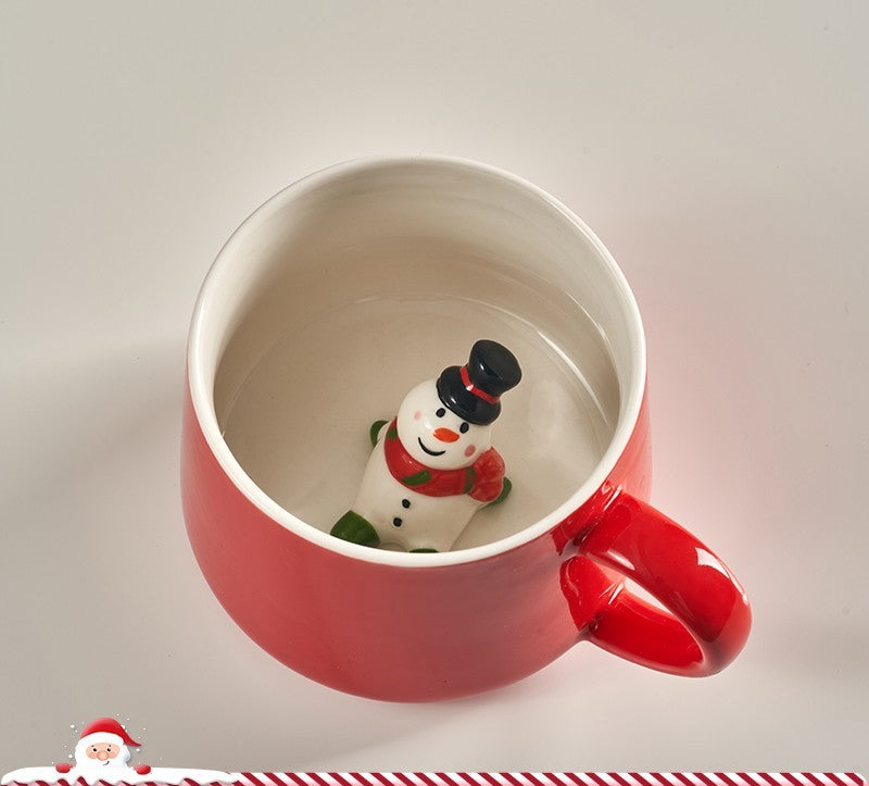 Cute Cartoon 3D Mark Ceramic Cup