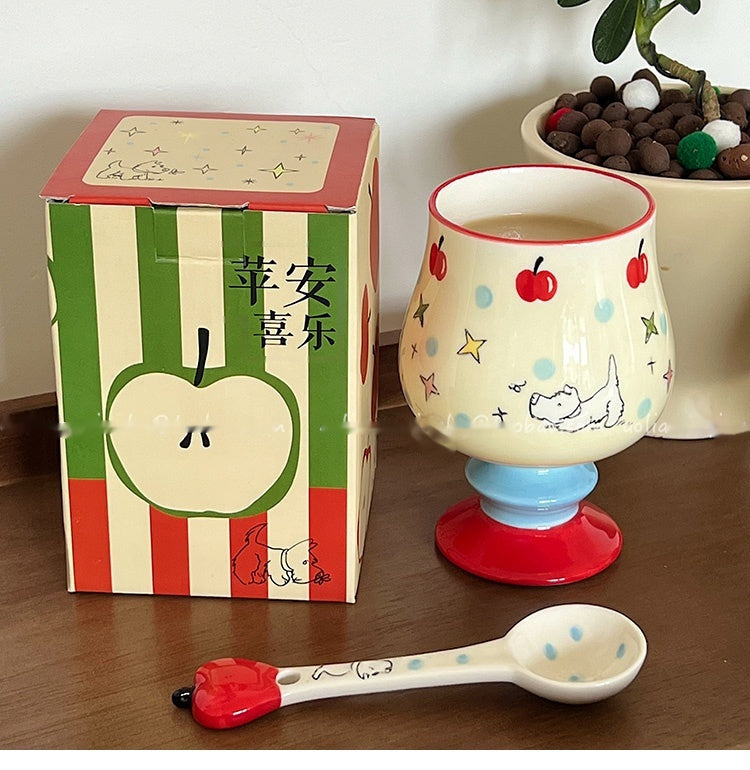 Underglaze Cute West High Dog Goblet Ceramic