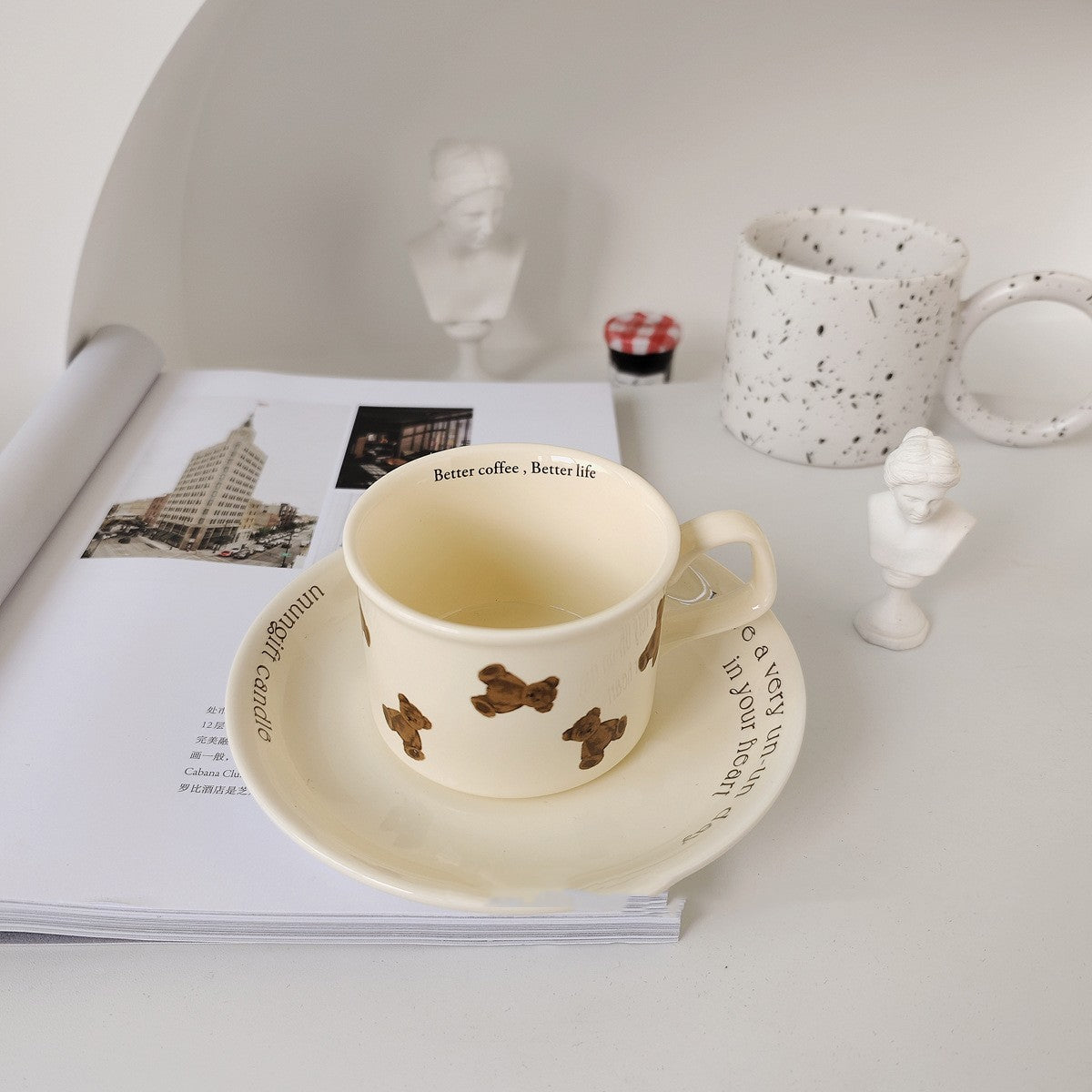 Bear English Teddy Coffee Cup Saucer Set