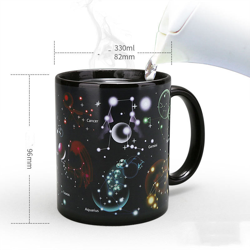 Starry Sky Black Glaze Color Changing Mug
