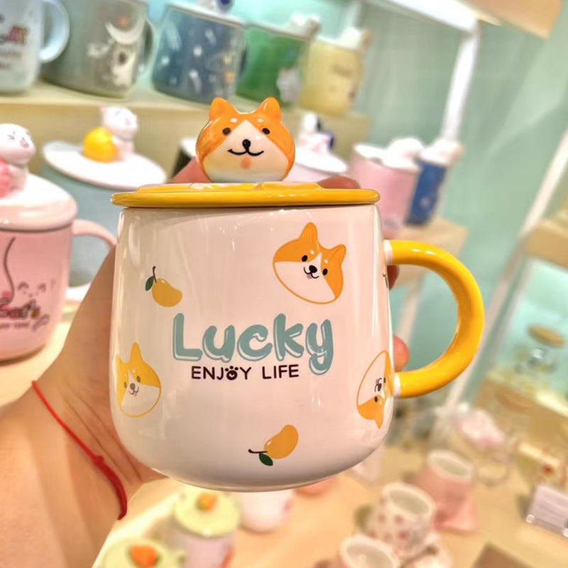 Cute Cartoon Dog Mug Breakfast