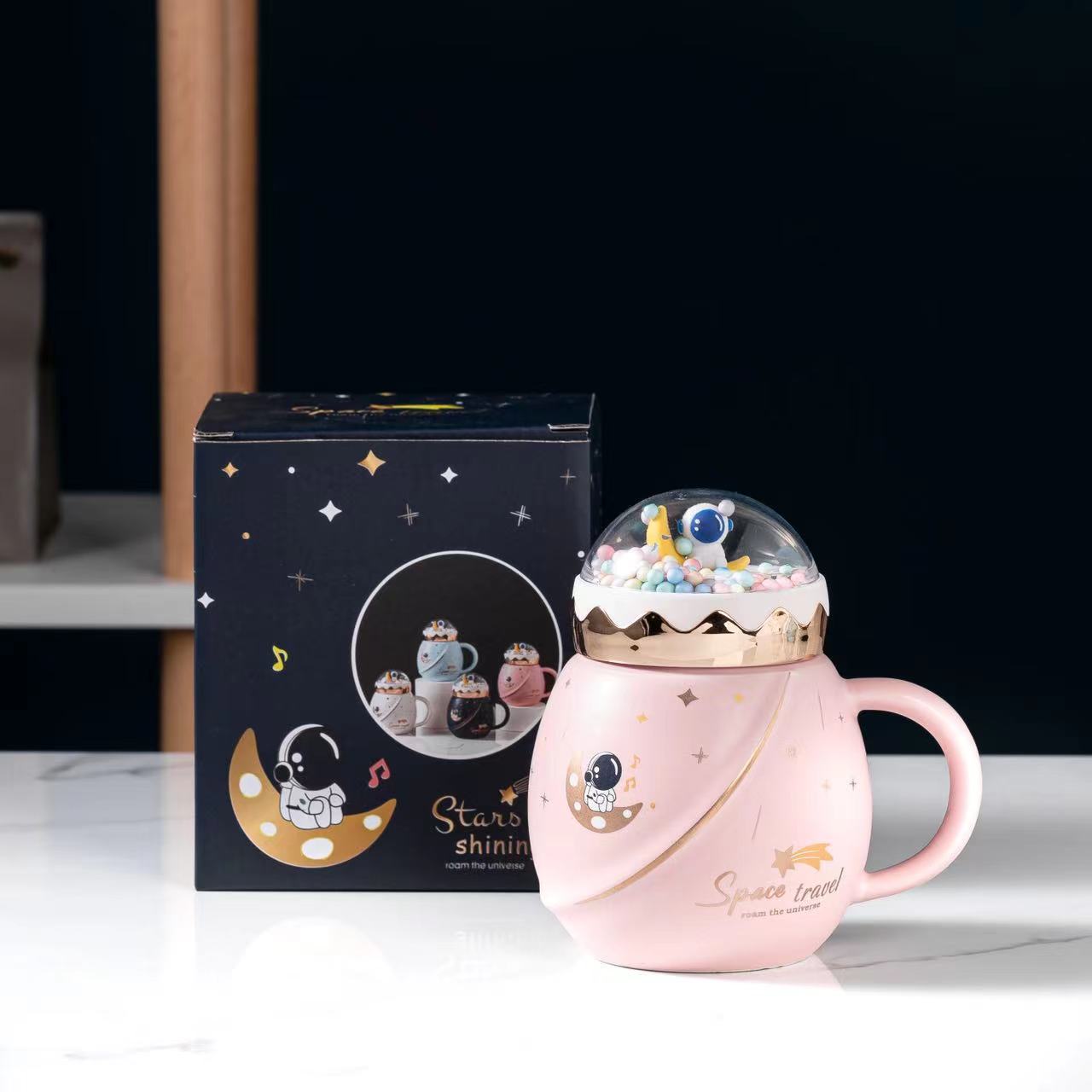 Cartoon Astronaut Planet Mug