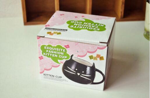Ceramic Cat Cup Black and White