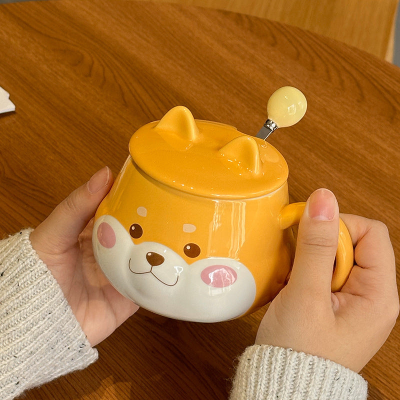 Shiba Inu Ceramic Cup With Cover