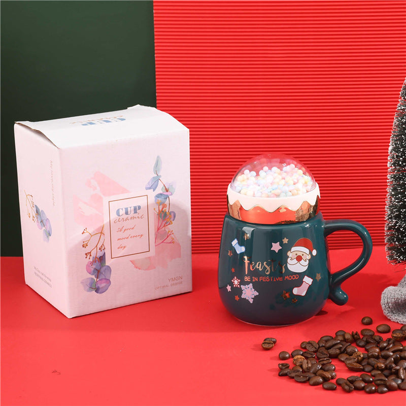 Christmas Gift Ceramic Mug With Lid