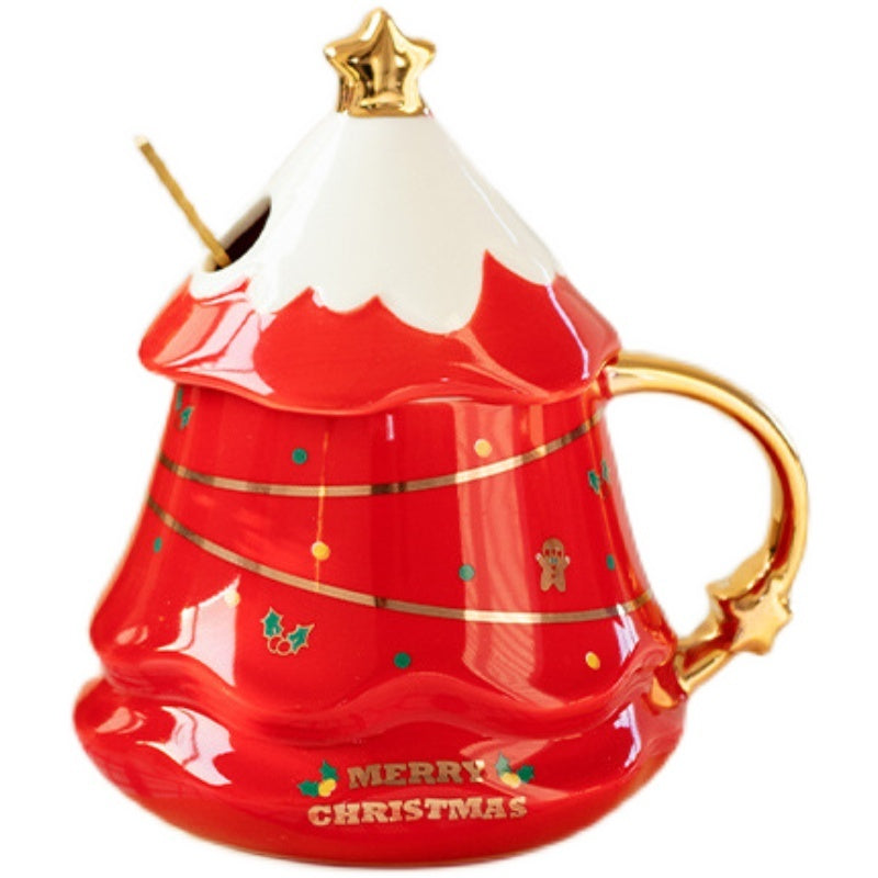 Xmas Mug With Lid Household Cup