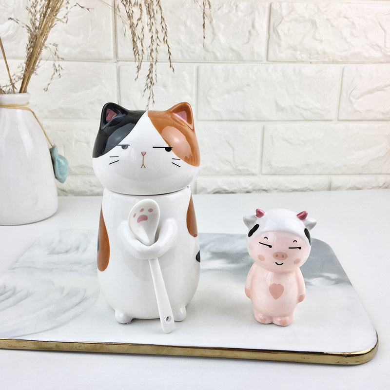 Japanese Ceramic Lovely Cat Large Capacity Mug