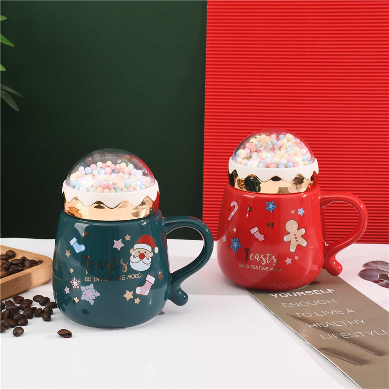 Christmas Gift Ceramic Mug With Lid