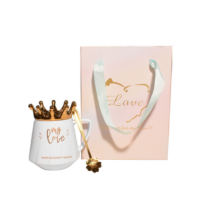 Ceramic Queen Mug with Lid Scoop
