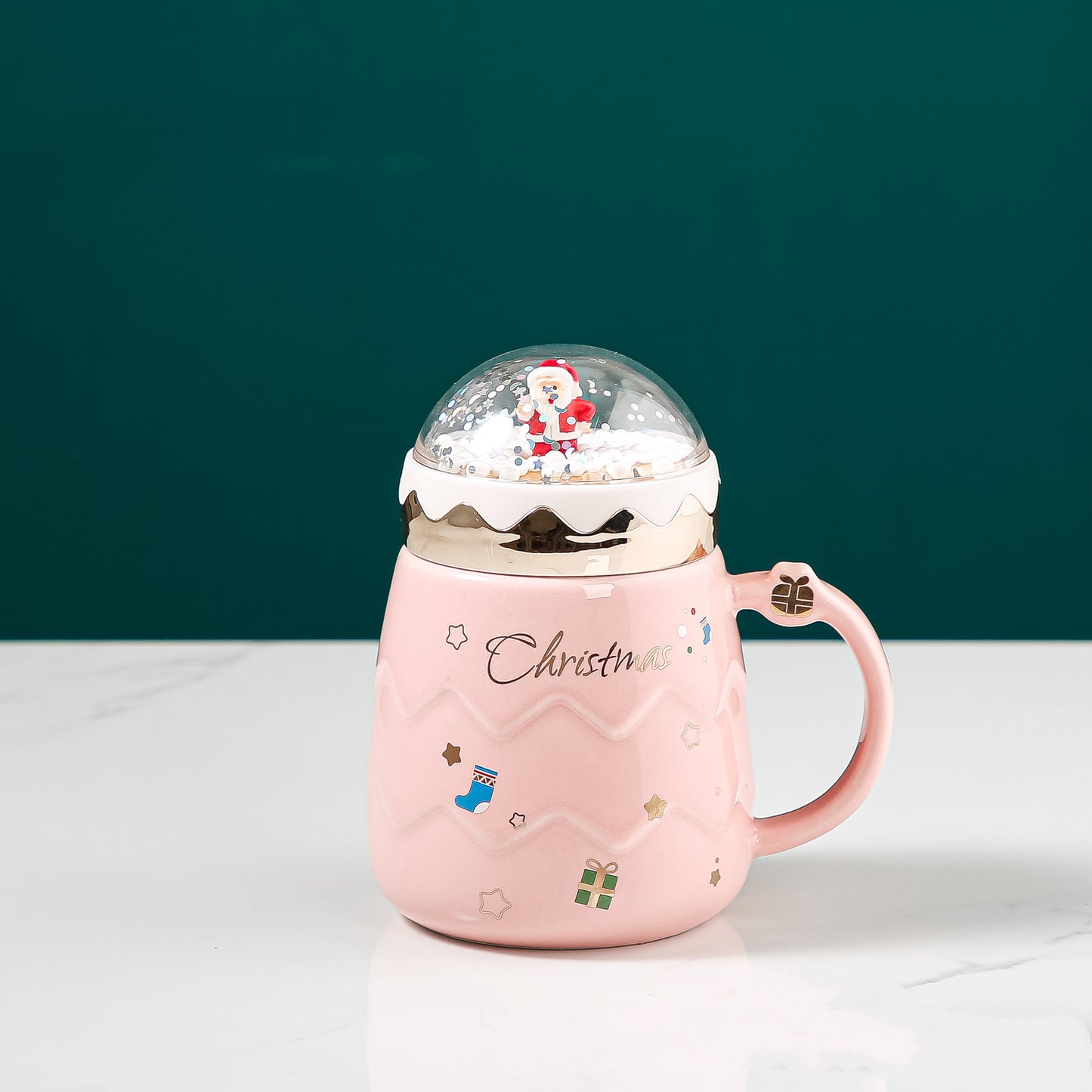 Santa Claus Mug Ceramic With Lid