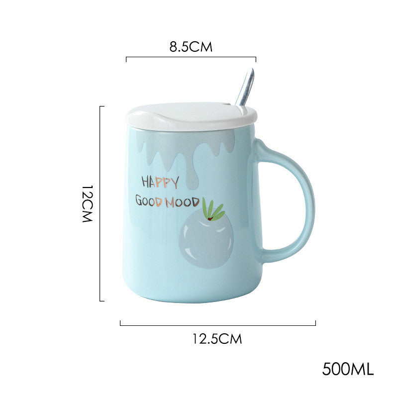 Household Children's Fruit Pattern Ceramic Mug